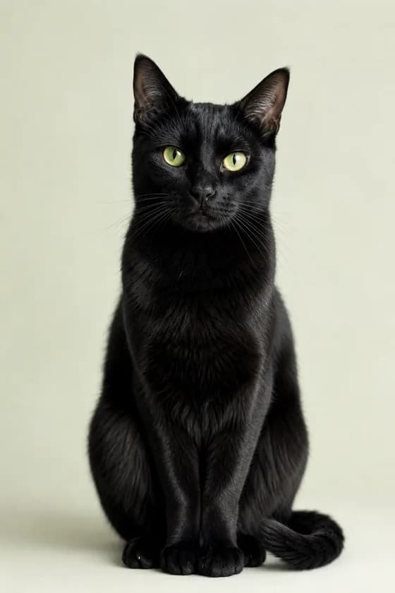 Un chat noir aux yeux verts