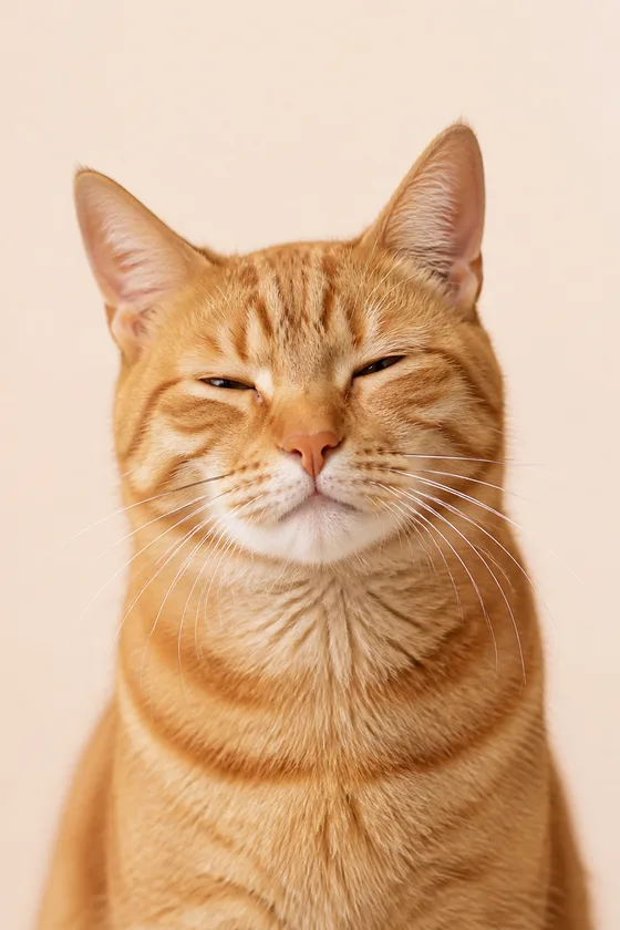 Un chat tigré roux en plein clignement lent